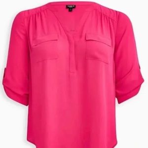 Torrid Harper Pullover Tunic Hot Pink